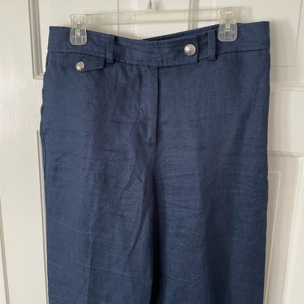 Talbots Greenwich Wide Leg Linen Pants - Picture 5 of 8